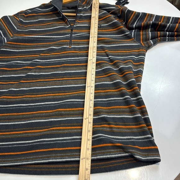 The North Face Gray/Orange/White Striped Fleece 1/4-Zip Jacket Men’s Size Large - Picture 5 of 6